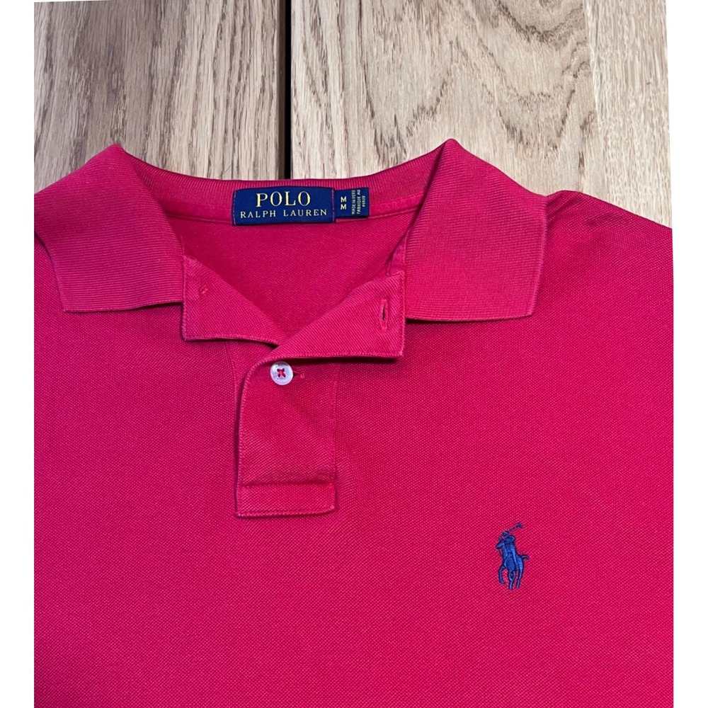 Polo Ralph Lauren Polo Shirt Mens Size M Red Preppy Pima Cotton Short Sleeve